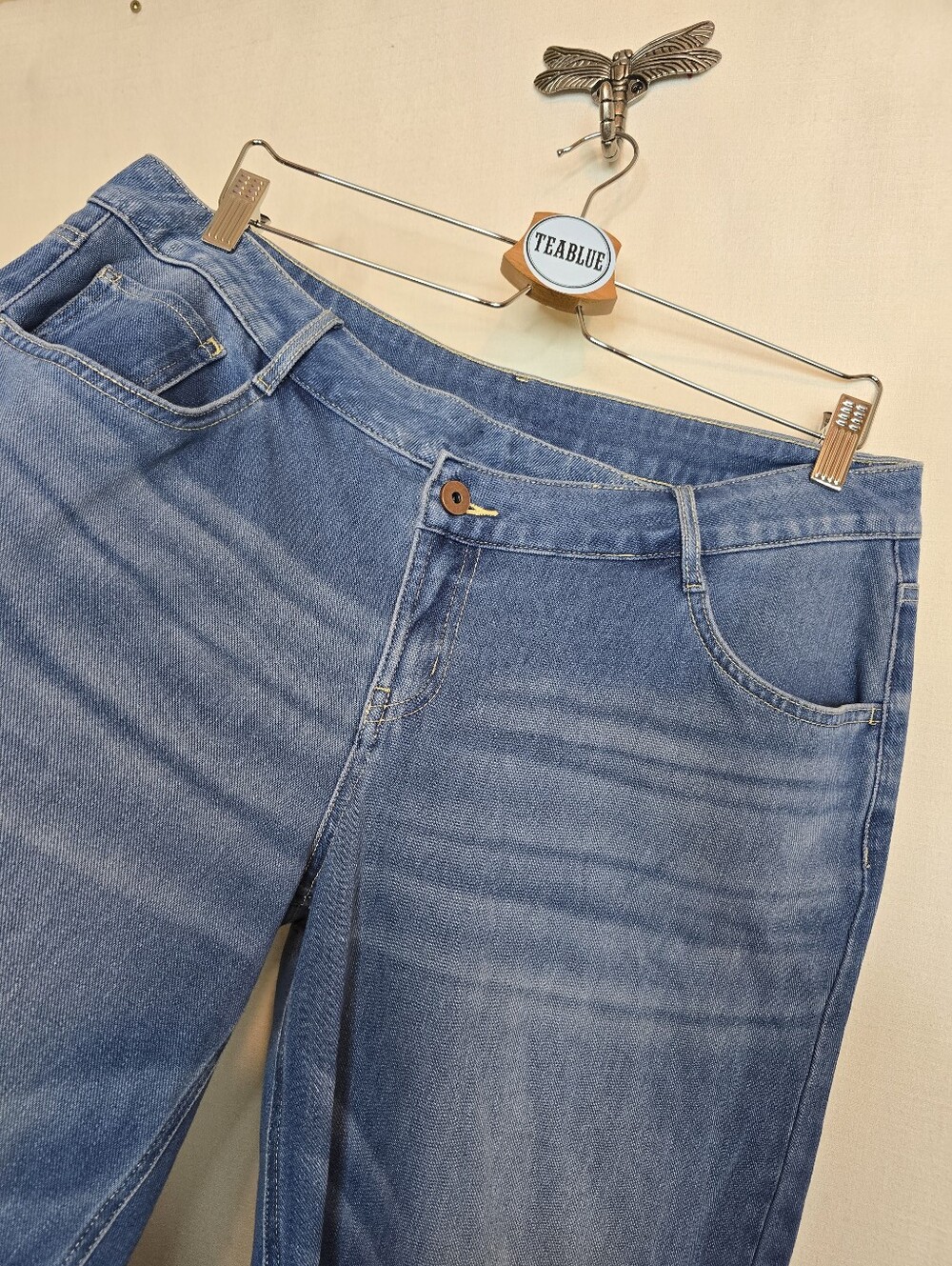 Halara Flex Asymmetric Low Rise Baggy Wide Leg Washed Casual Jean L Petite 12-14 - Picture 7 of 12